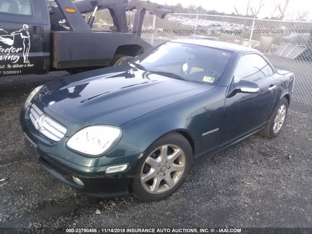 WDBKK49F13F273515 - 2003 MERCEDES-BENZ SLK 230 KOMPRESSOR GREEN photo 2