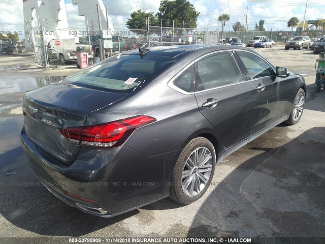 KMHGN4JE1JU249804 - 2018 GENESIS G80 PREMIUM/ULTIMATE GRAY photo 4