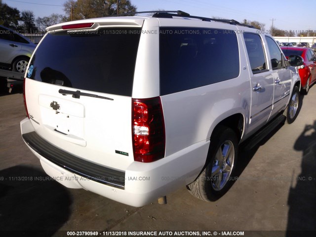 1GNSCKE06BR392007 - 2011 CHEVROLET SUBURBAN C1500 LTZ WHITE photo 4