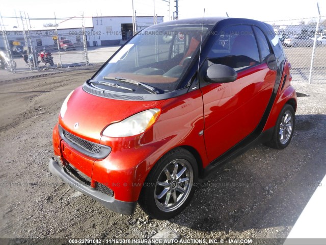 WMEEJ31X28K190451 - 2008 SMART FORTWO PURE/PASSION ORANGE photo 2