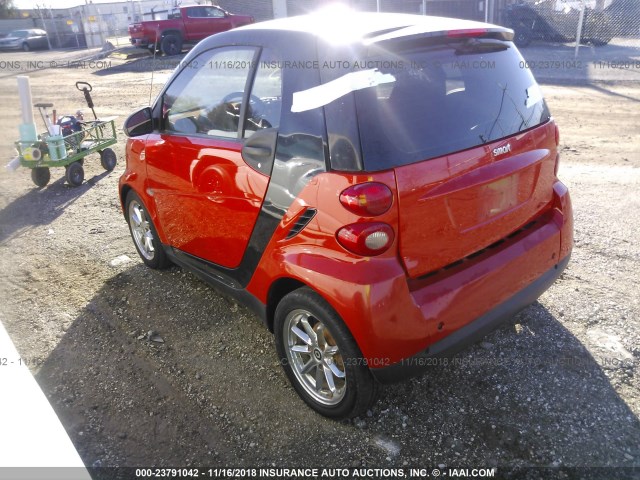 WMEEJ31X28K190451 - 2008 SMART FORTWO PURE/PASSION ORANGE photo 3
