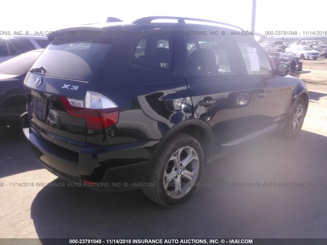 WBXPC9C48AWJ35267 - 2010 BMW X3 XDRIVE30I BLACK photo 4