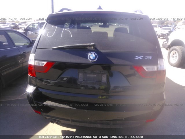 WBXPC9C48AWJ35267 - 2010 BMW X3 XDRIVE30I BLACK photo 6