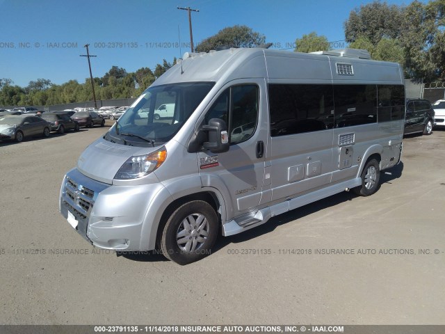 3C6URVJG5GE112642 - 2016 RAM PROMASTER 3500 3500 HIGH SILVER photo 2