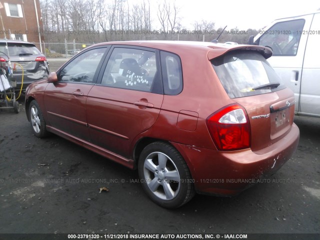 KNAFE162585011985 - 2008 KIA SPECTRA5 5 SX ORANGE photo 3