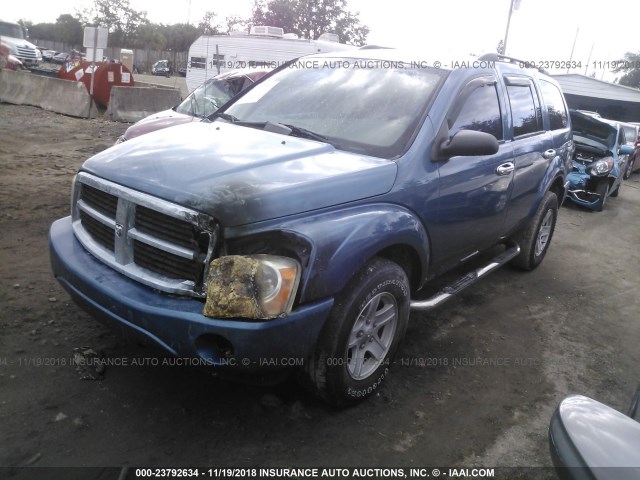 1D4HB38N36F107292 - 2006 DODGE DURANGO SXT BLUE photo 2