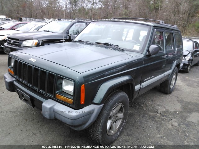 1J4FF68S0XL652282 - 1999 JEEP CHEROKEE SPORT/CLASSIC მწვანე ფოტო 2
