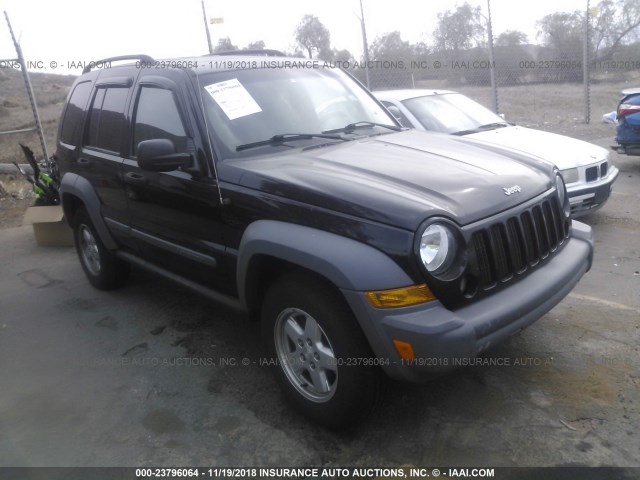 1J4GL48K26W131112 - 2006 JEEP LIBERTY SPORT BLACK photo 1