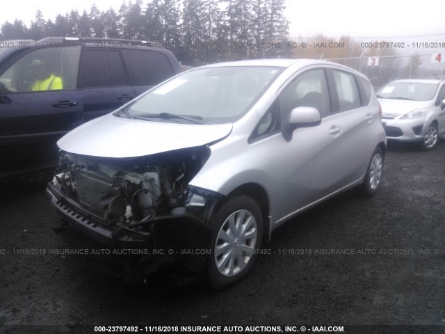 3N1CE2CP2EL400819 - 2014 NISSAN VERSA NOTE S/S PLUS/SV/SL SILVER photo 2