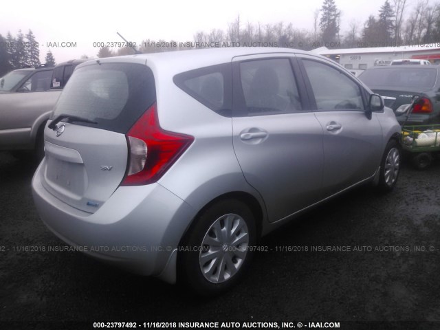 3N1CE2CP2EL400819 - 2014 NISSAN VERSA NOTE S/S PLUS/SV/SL SILVER photo 4