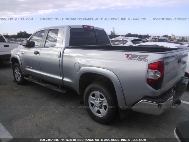 5TFRY5F16EX165191 - 2014 TOYOTA TUNDRA DOUBLE CAB SR/SR5 SILVER photo 3