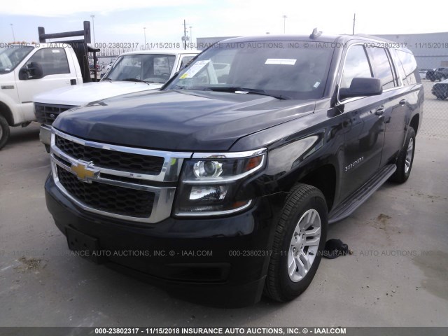 1GNSKHKC8JR391489 - 2018 CHEVROLET SUBURBAN K1500 LT BLACK photo 2