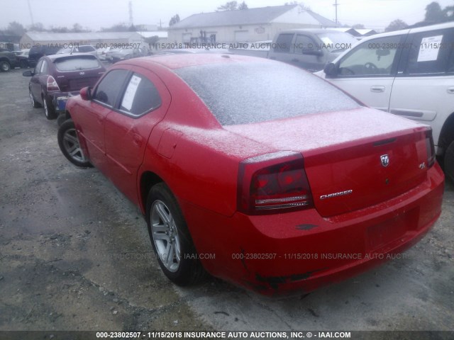 2B3LA53H47H819075 - 2007 DODGE CHARGER R/T RED photo 3