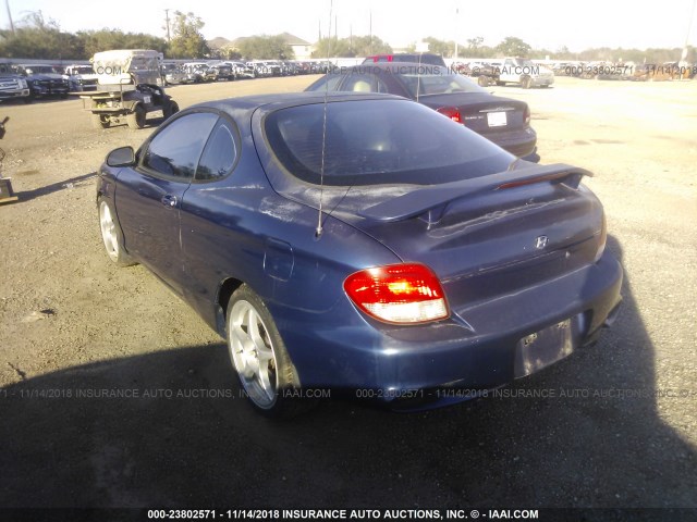 KMHJG25FX1U247914 - 2001 HYUNDAI TIBURON BLUE photo 3