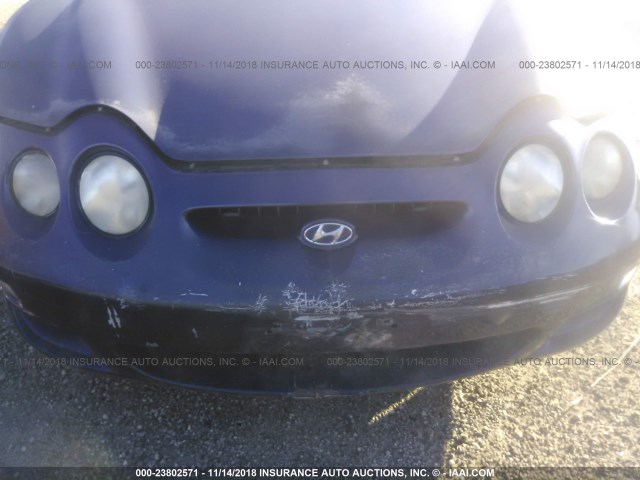 KMHJG25FX1U247914 - 2001 HYUNDAI TIBURON BLUE photo 6