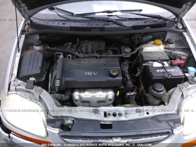 KL1TD66698B006113 - 2008 CHEVROLET AVEO LS SILVER photo 10
