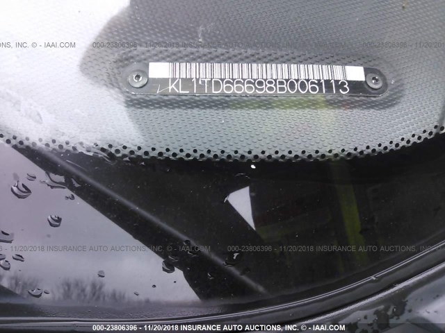 KL1TD66698B006113 - 2008 CHEVROLET AVEO LS SILVER photo 9