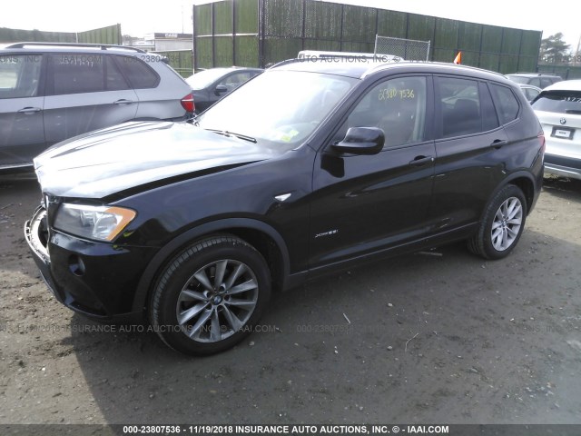 5UXWX9C57D0A08248 - 2013 BMW X3 XDRIVE28I BLACK photo 2