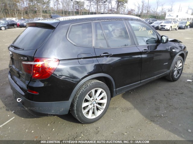 5UXWX9C57D0A08248 - 2013 BMW X3 XDRIVE28I BLACK photo 4