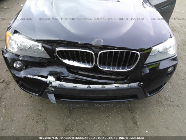 5UXWX9C57D0A08248 - 2013 BMW X3 XDRIVE28I BLACK photo 6
