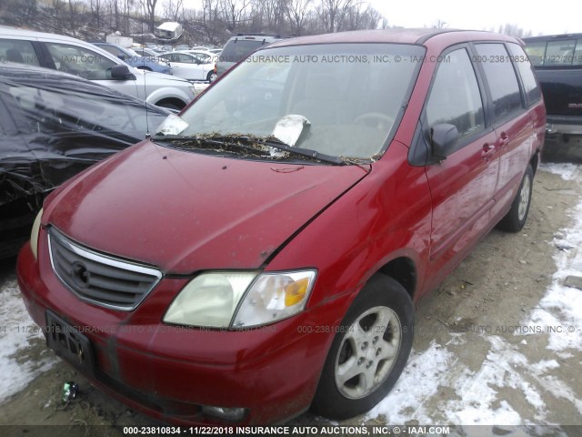 JM3LW28Y810207178 - 2001 MAZDA MPV WAGON RED photo 2