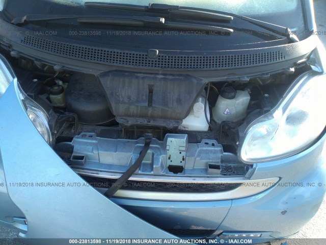 WMEEJ3BA4BK433257 - 2011 SMART FORTWO PURE/PASSION Light Blue photo 10