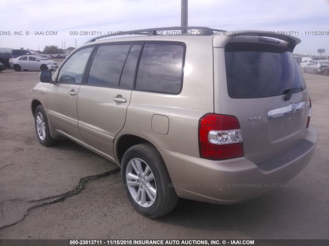 JTEDW21A560005282 - 2006 TOYOTA HIGHLANDER HYBRID TAN photo 3