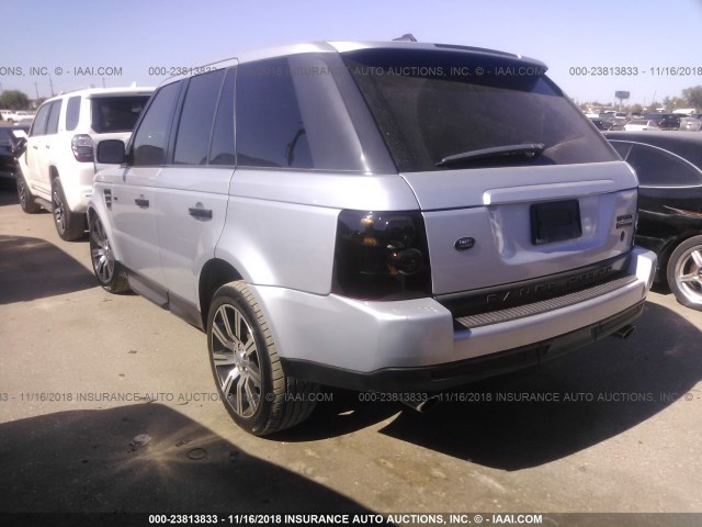SALSH23448A148498 - 2008 LAND ROVER RANGE ROVER SPORT SUPERCHARGED SILVER photo 3