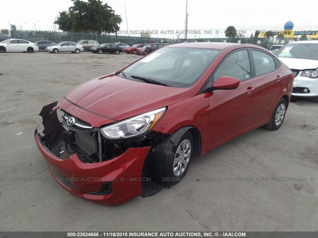 KMHCT4AE6HU361707 - 2017 HYUNDAI ACCENT SE BURGUNDY photo 2