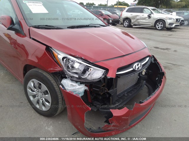 KMHCT4AE6HU361707 - 2017 HYUNDAI ACCENT SE BURGUNDY photo 6