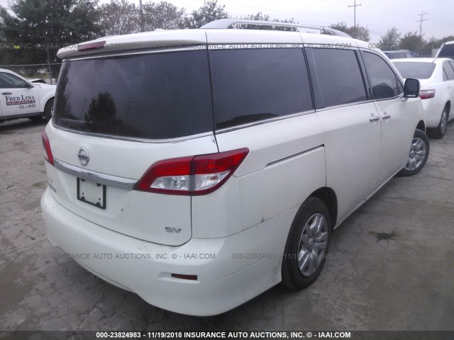 JN8AE2KP2C9042069 - 2012 NISSAN QUEST S/SV/SL/LE WHITE photo 4