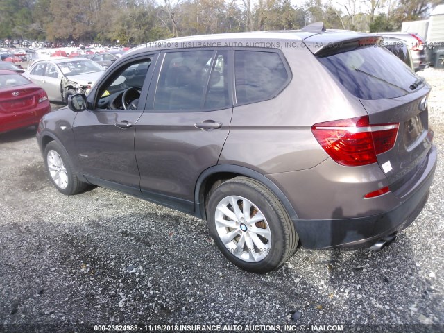 5UXWX9C53D0A11695 - 2013 BMW X3 XDRIVE28I BROWN photo 3