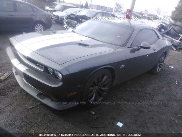 2C3CDYCJ3EH254152 - 2014 DODGE CHALLENGER SRT-8 GRAY photo 2