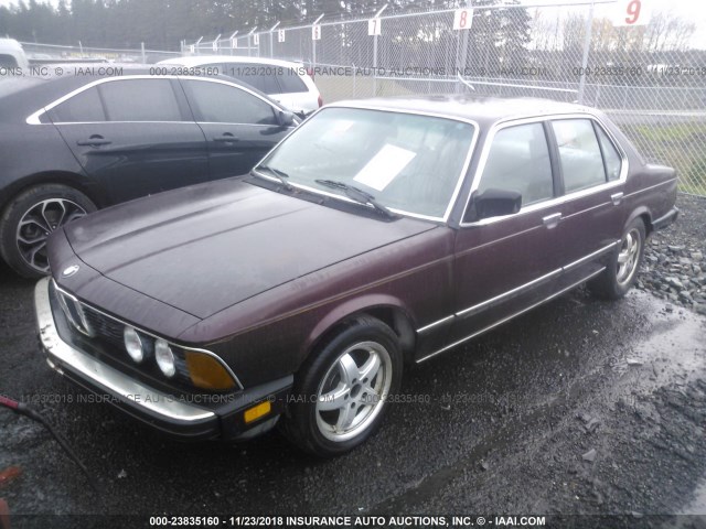 WBAFH8400F0638637 - 1985 BMW 735 I AUTOMATIC MAROON photo 2