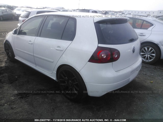 WVWGV71K27W040869 - 2007 VOLKSWAGEN NEW GTI WHITE photo 3