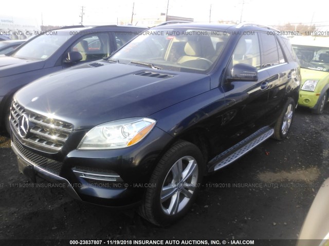 4JGDA5HB7EA357996 - 2014 MERCEDES-BENZ ML 350 4MATIC Dark Blue photo 2