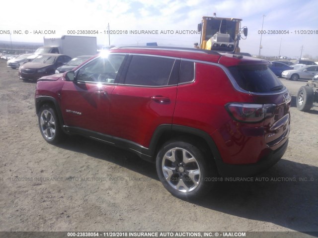 3C4NJDCB0JT393705 - 2018 JEEP COMPASS LIMITED RED photo 3