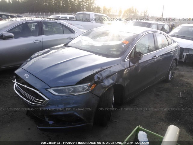 3FA6P0D93JR234056 - 2018 FORD FUSION TITANIUM/PLATINUM BLUE photo 2