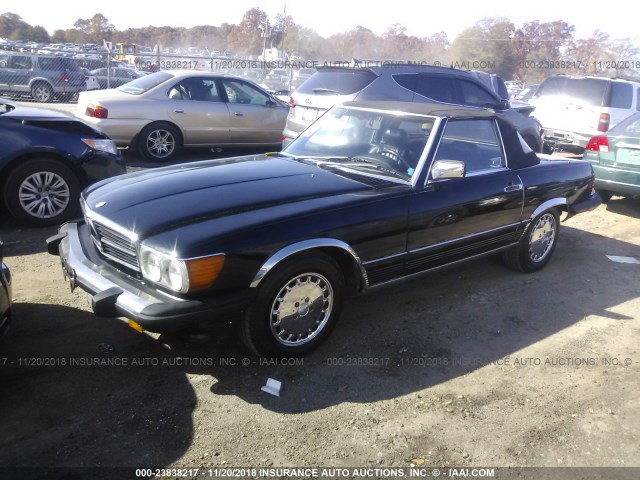 WDBBA48DXHA056536 - 1987 MERCEDES-BENZ 560 SL BLACK photo 2