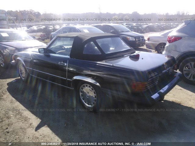 WDBBA48DXHA056536 - 1987 MERCEDES-BENZ 560 SL BLACK photo 3