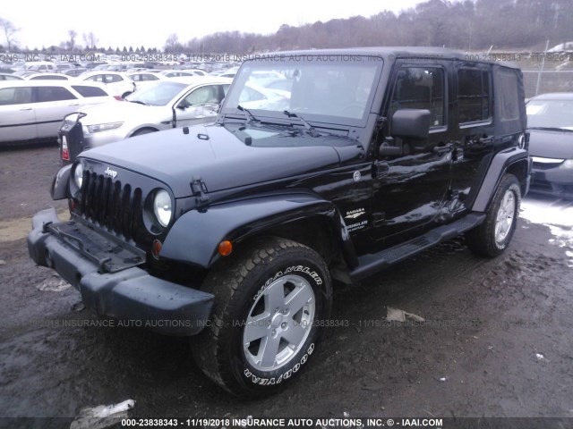 1J4GA59177L191651 - 2007 JEEP WRANGLER SAHARA BLACK photo 2