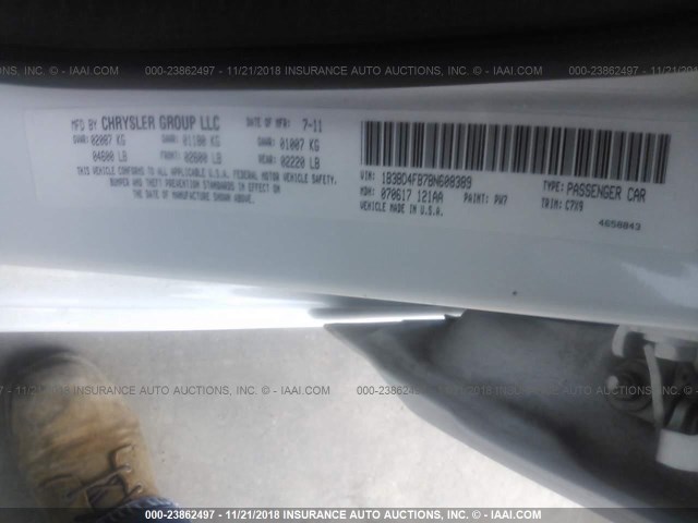 1B3BD4FB7BN608389 - 2011 DODGE AVENGER EXPRESS 白色 照片 9