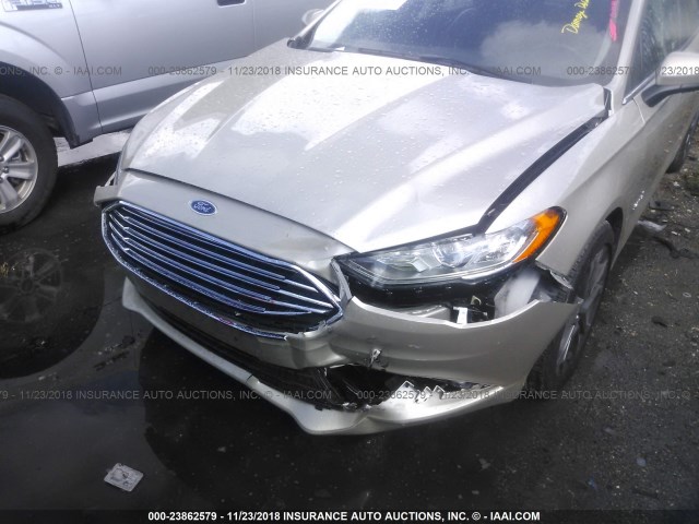 3FA6P0LU6JR155471 - 2018 FORD FUSION SE HYBRID GOLD photo 6