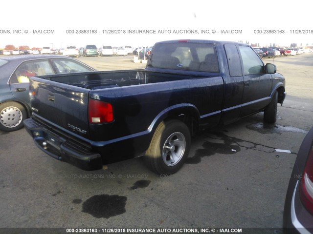 1GCCS1955Y8270687 - 2000 CHEVROLET S TRUCK S10 BLUE photo 4