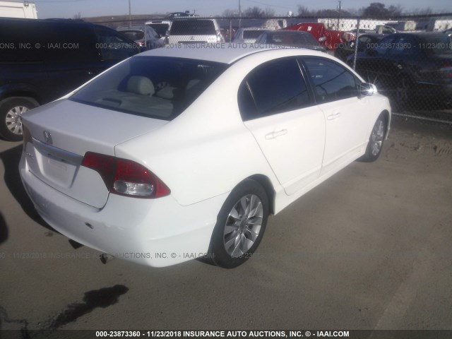 19XFA1F91BE003065 - 2011 HONDA CIVIC EXL WHITE photo 4